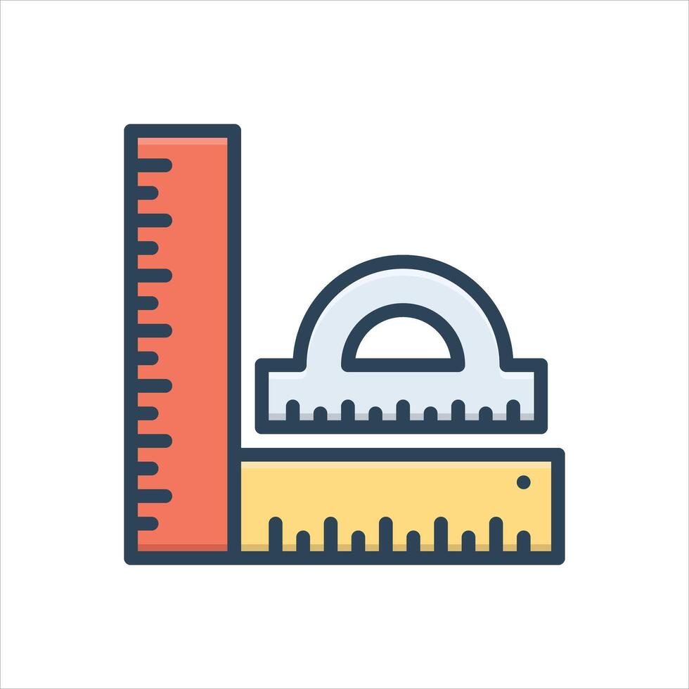 Color ruler icon vector