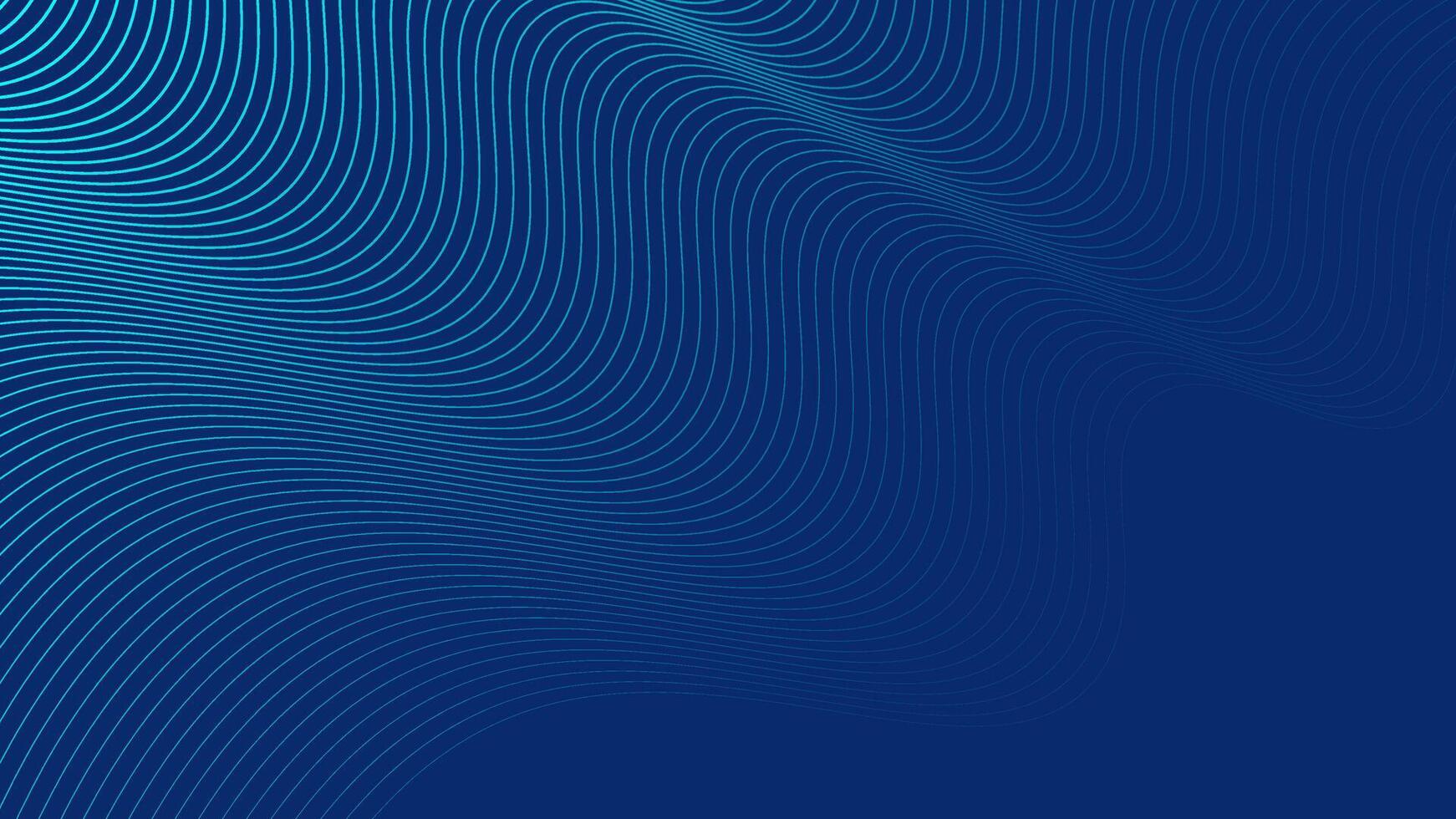 Blue abstract wave lines technology background with mesh gradient glowing curve lines pattern. vector