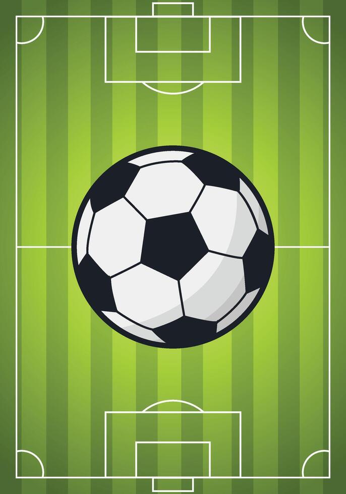 Soccer with green grass and ball vector