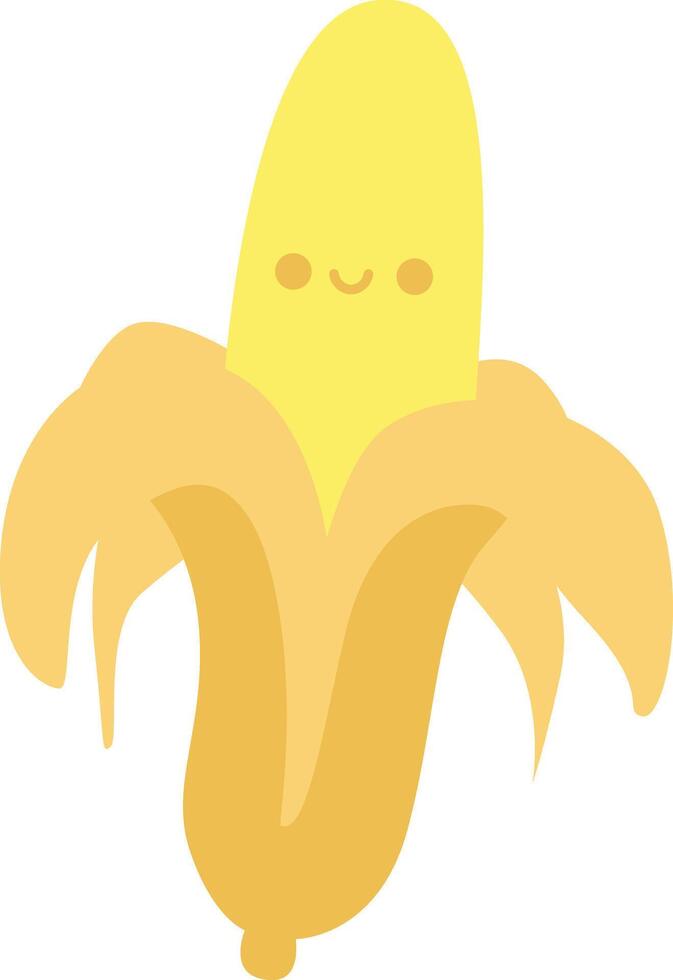 Cute banana icon. Cute pastel items for sticky notes, memo or notebook stickers elements. vector