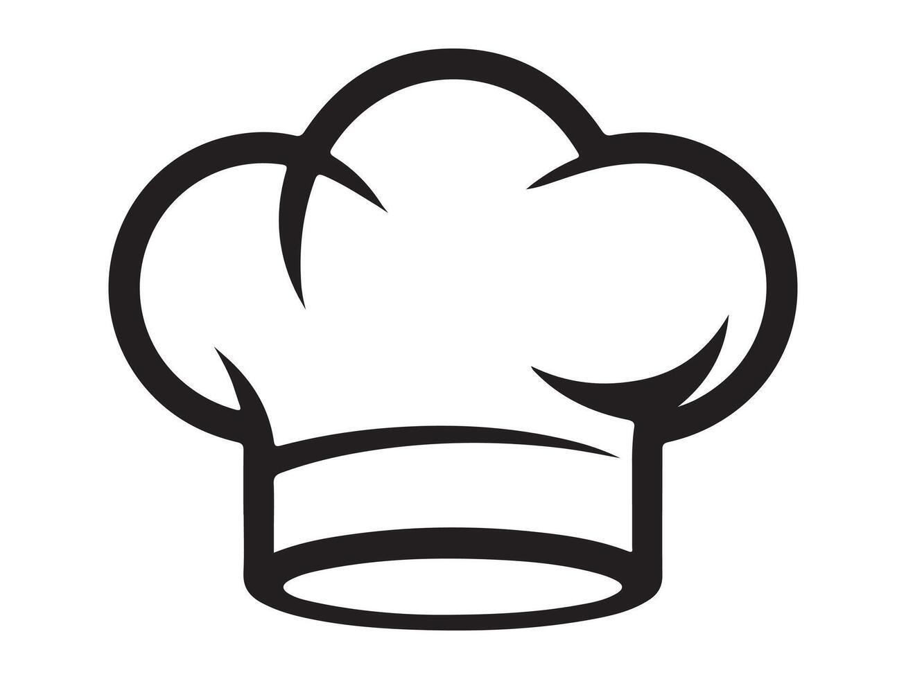 Simple Black and White Chef's Hat Icon vector