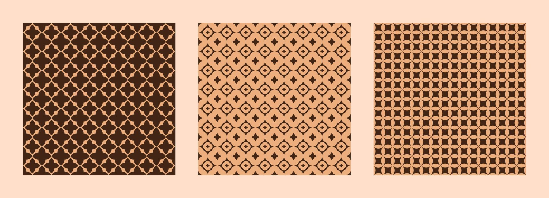 Geometric abstract seamless pattern collection. Primitive background print set for paper, textile and fabric. illustration for decor and design. vector