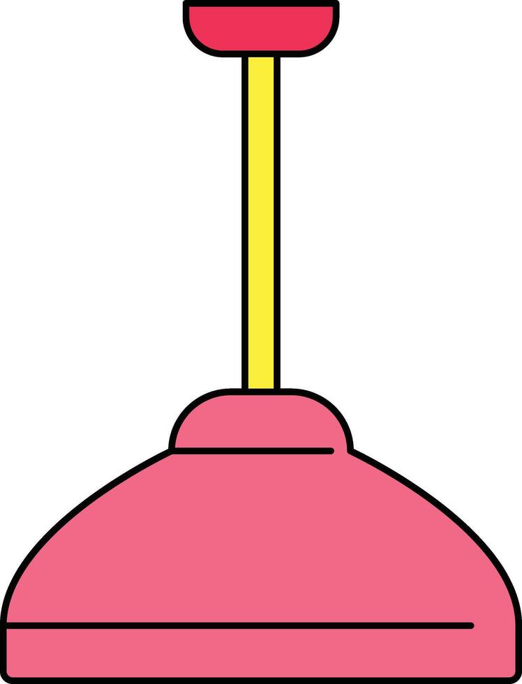 Pink ceiling lamp with wide shade illustration vector