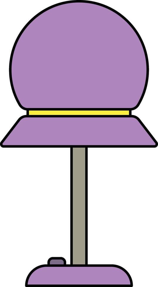 Purple table lamp with dome shade illustration vector