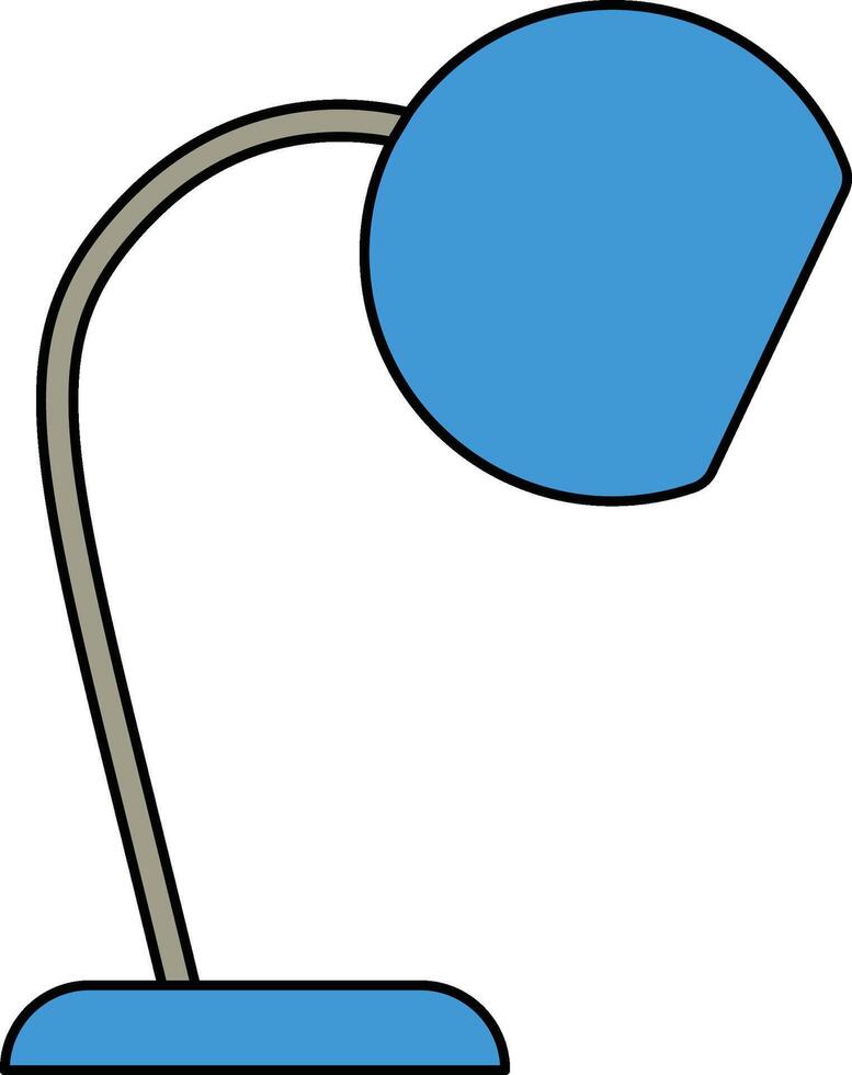 Simple blue table lamp illustration vector