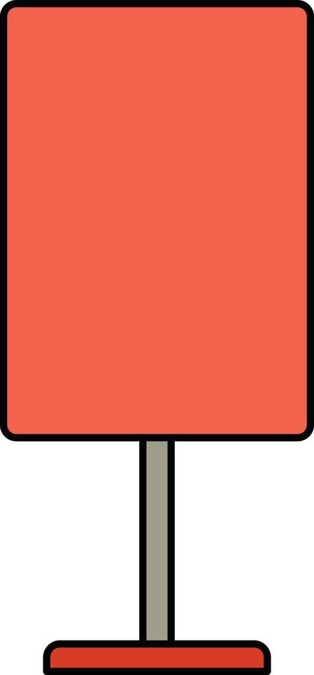 Red rectangular floor lamp illustration vector
