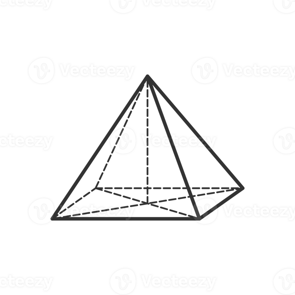 pyramid 3D geometric shapes in dark color and transparent background png