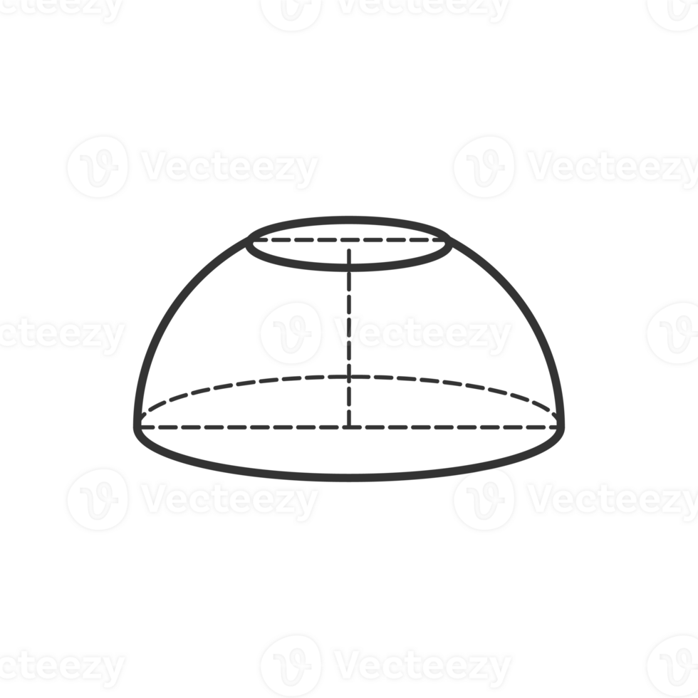 zone of a sphere 3D geometric shapes in dark color and transparent background png