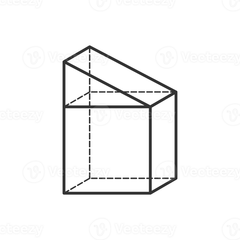 cubo y triangular prisma 3d geométrico formas en oscuro color y transparente antecedentes png
