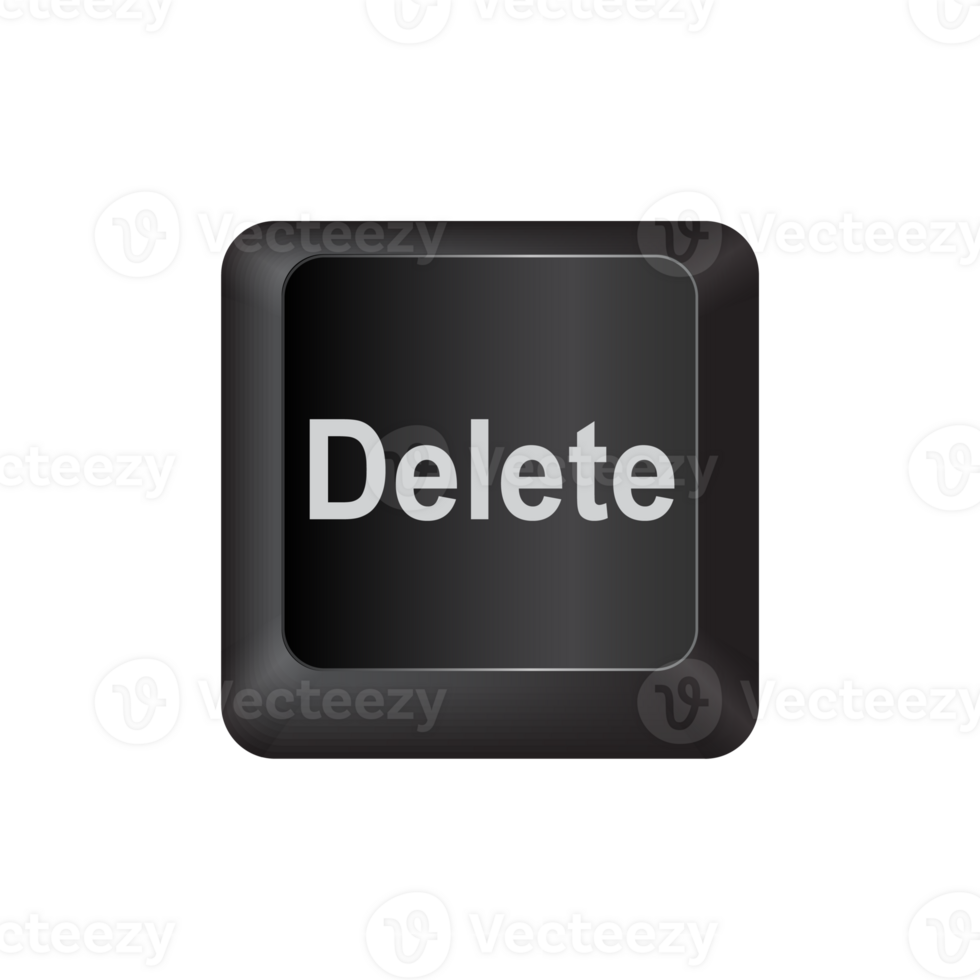 Delete,illustration Keyboard Button on dark color and transparent background png