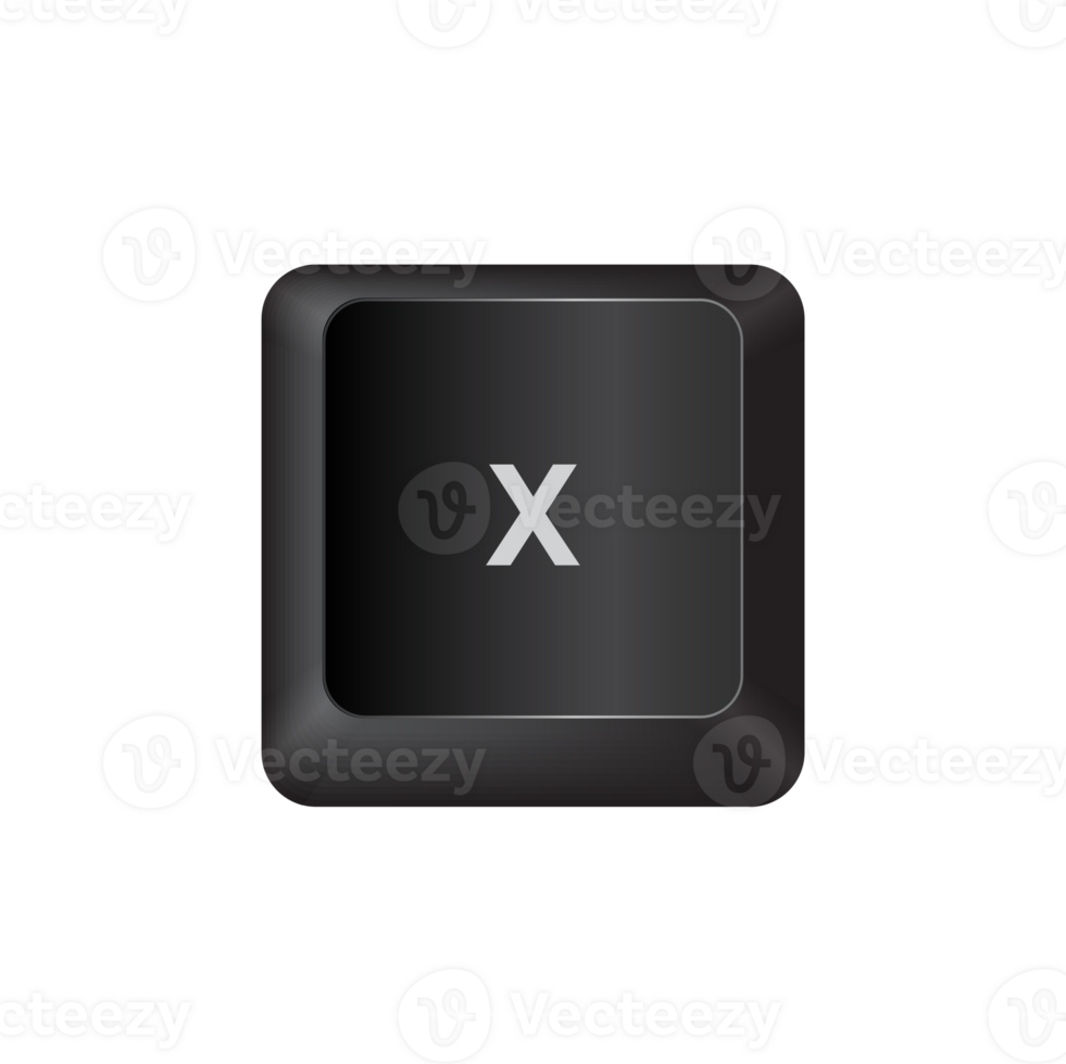 letter X,illustration Keyboard Button on dark color and transparent background png