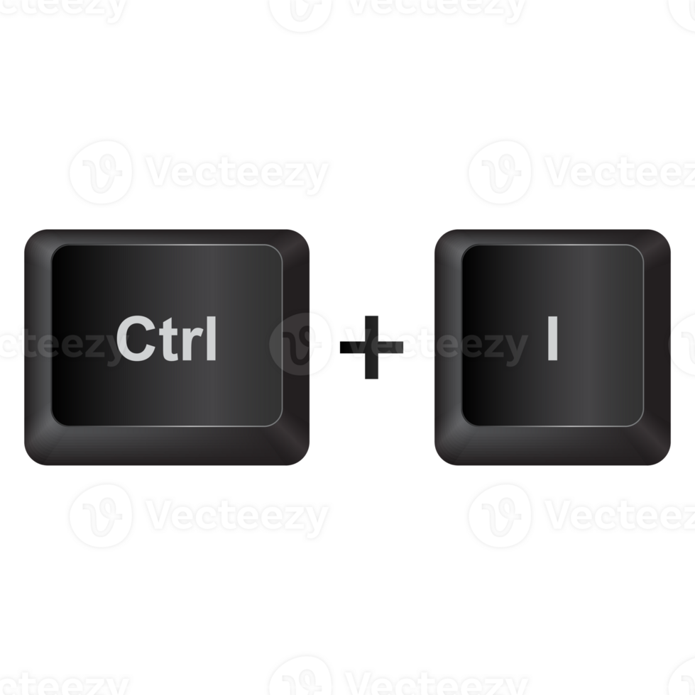 Ctrl and I,illustration Keyboard Button on dark color and transparent background png