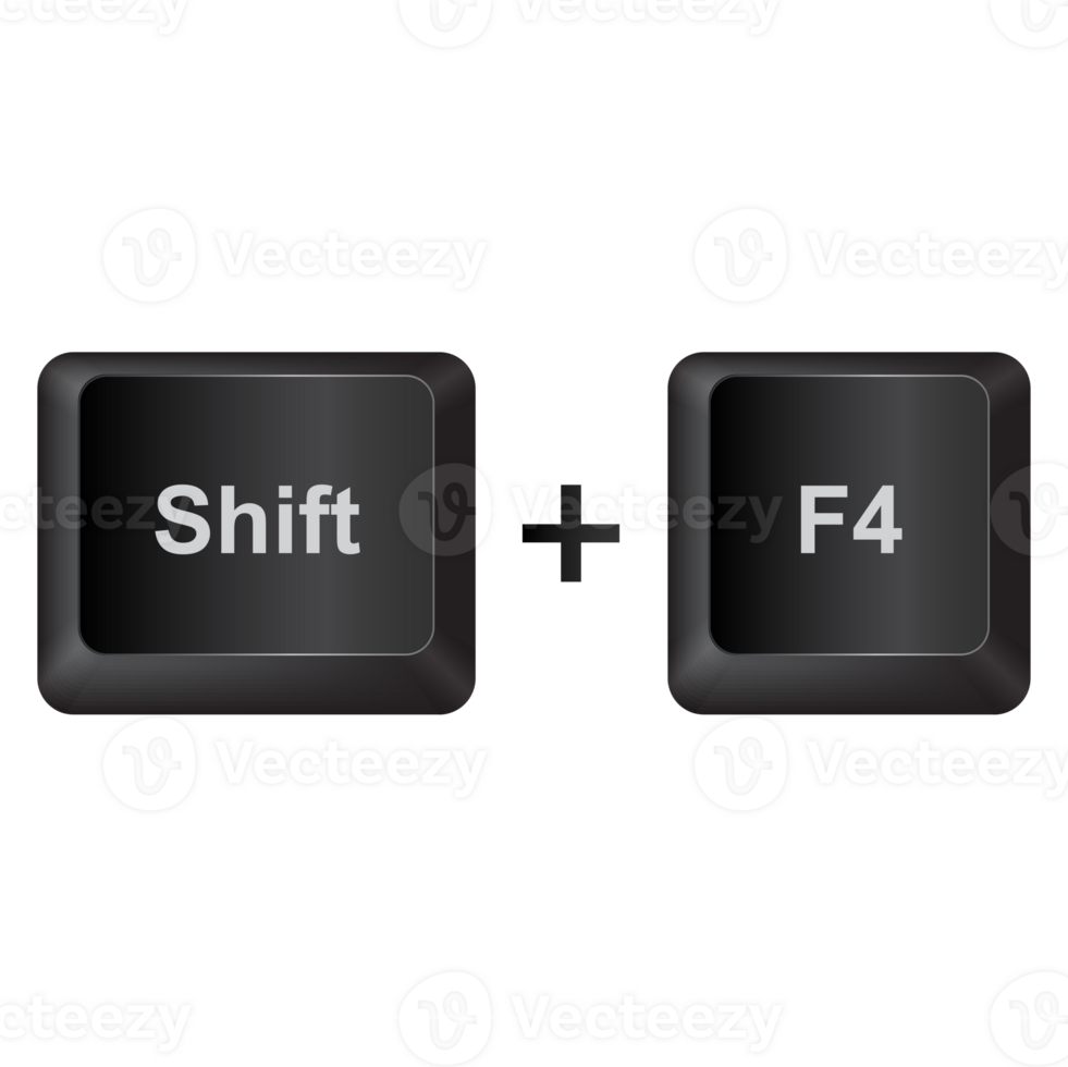 Shift F4,illustration Keyboard Button on dark color and transparent background png
