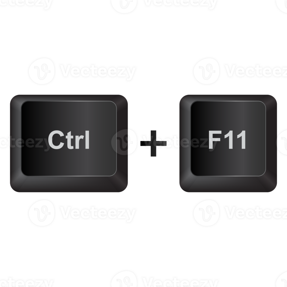 Ctrl F11,illustration Keyboard Button on dark color and transparent background png