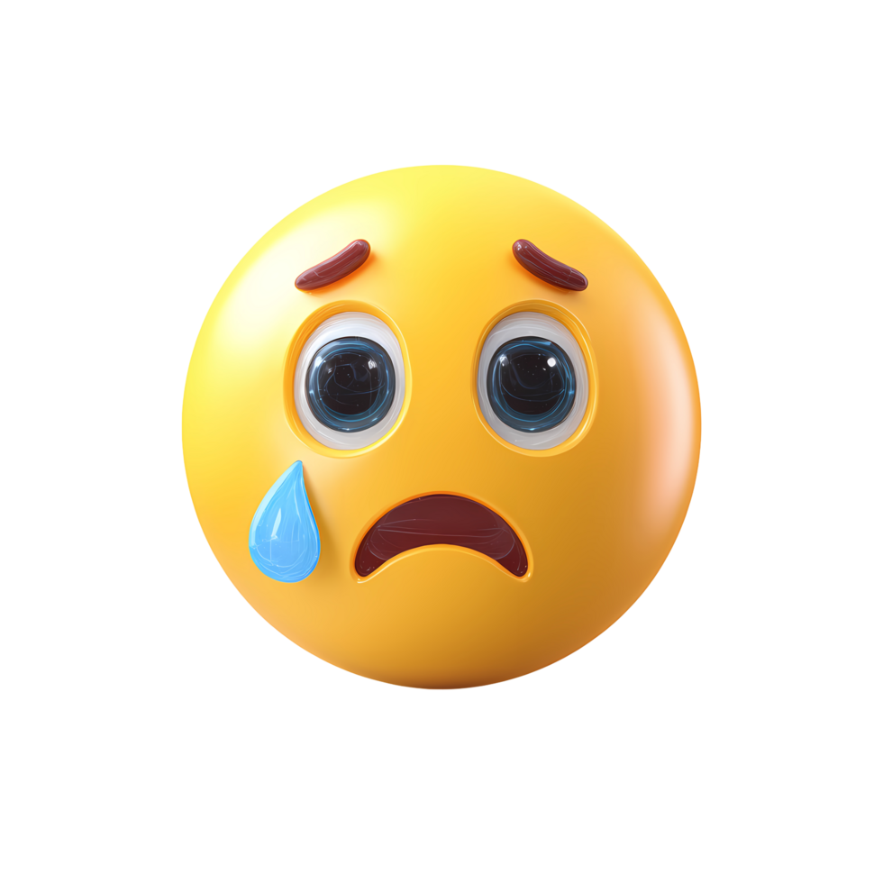 Crying Emoji with a Tear on Transparent Background sad crying png