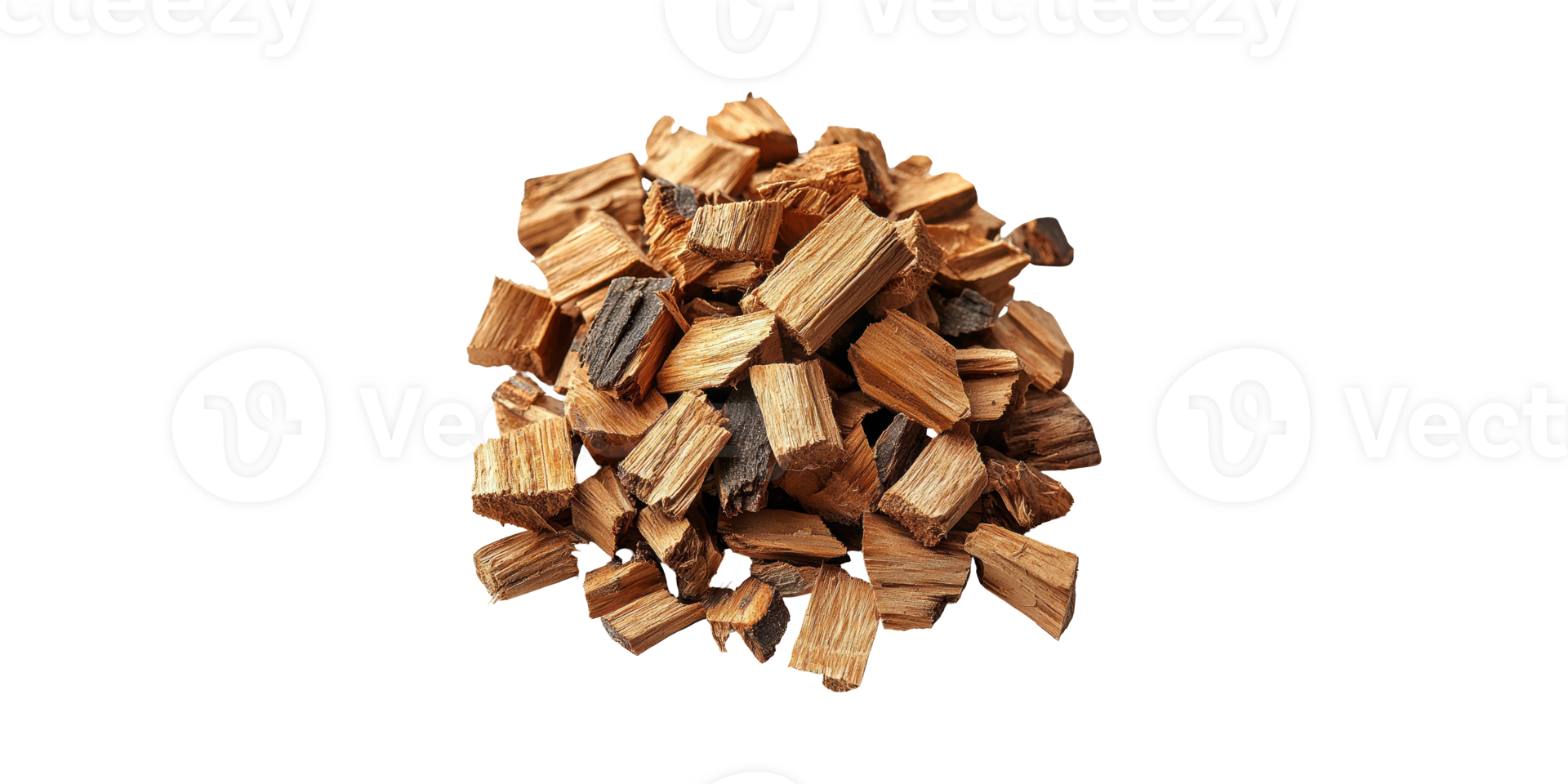 Pile Of Natural Wood Chips. Organic Material For Smoking And Grilling Isolated On Transparent Background png
