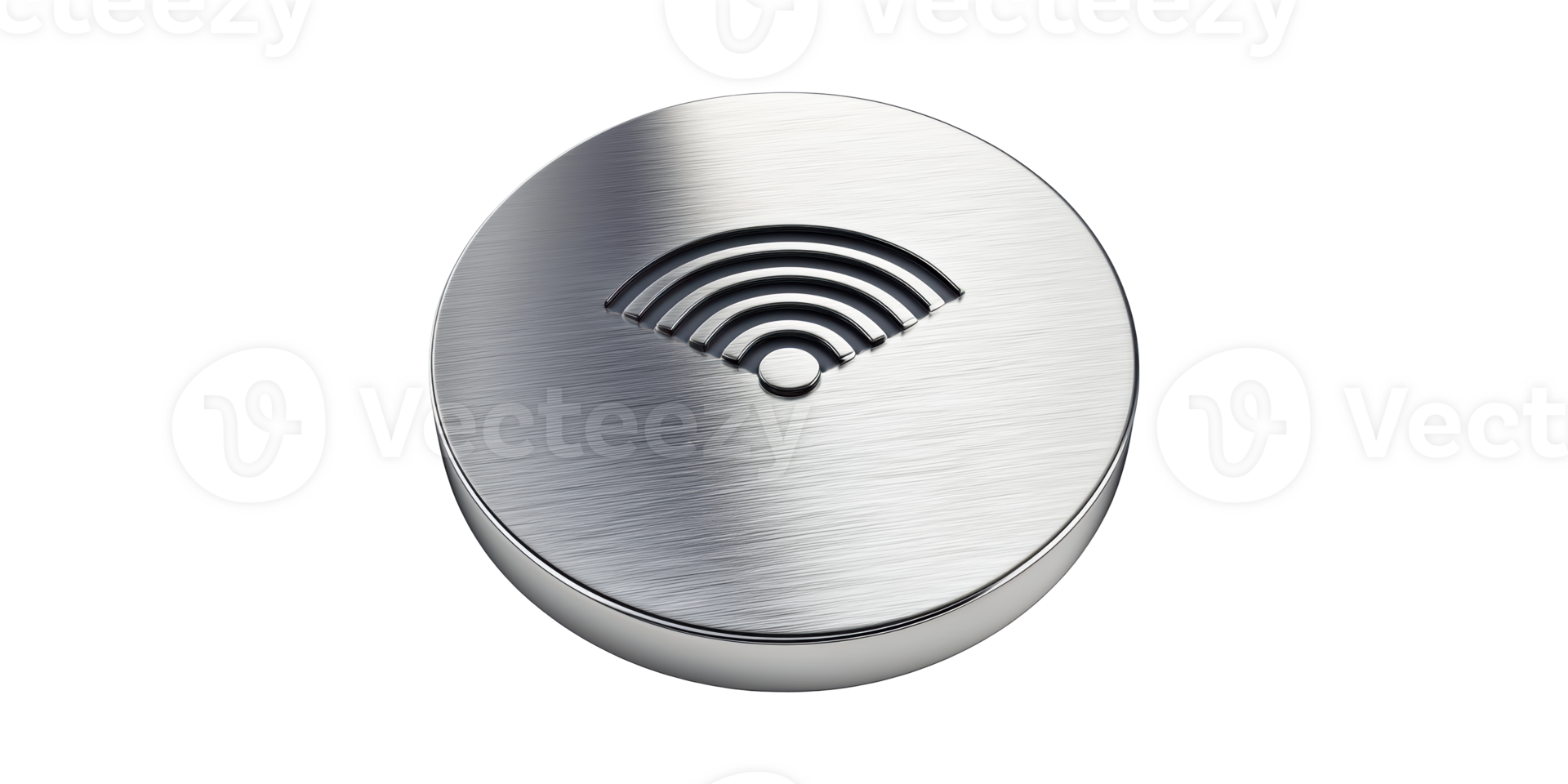 Metallic Button With Wi-Fi Symbol. Connectivity And Technology Concept Isolated On Transparent Background png