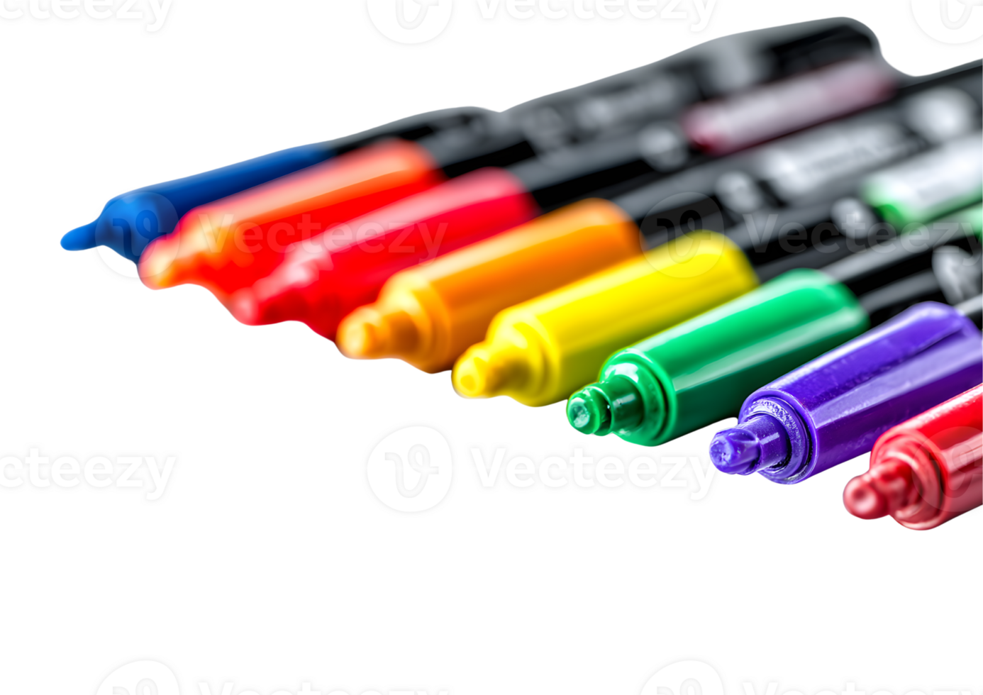 Pastel colorful markers with a transparent background for soft art projects. png