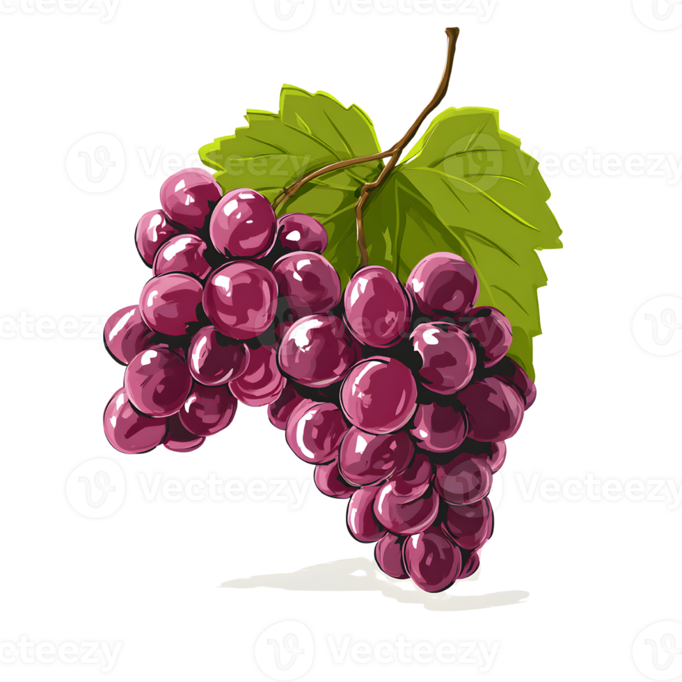 Adorable cartoon grapes with expressive faces and playful features on a transparent background for creative designs. png