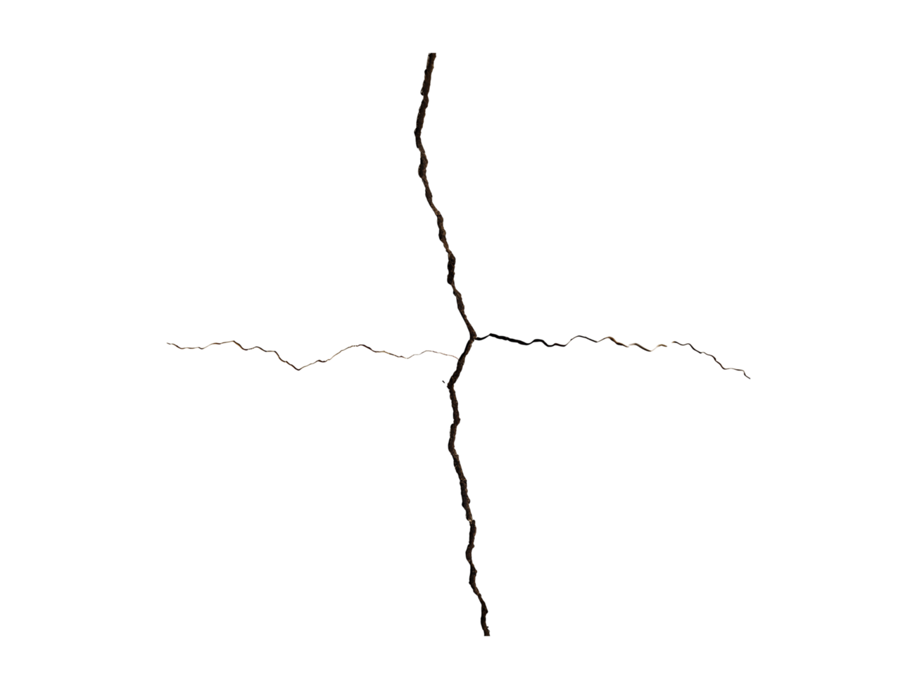 Isolated twig shaped as a cross on a pitch png