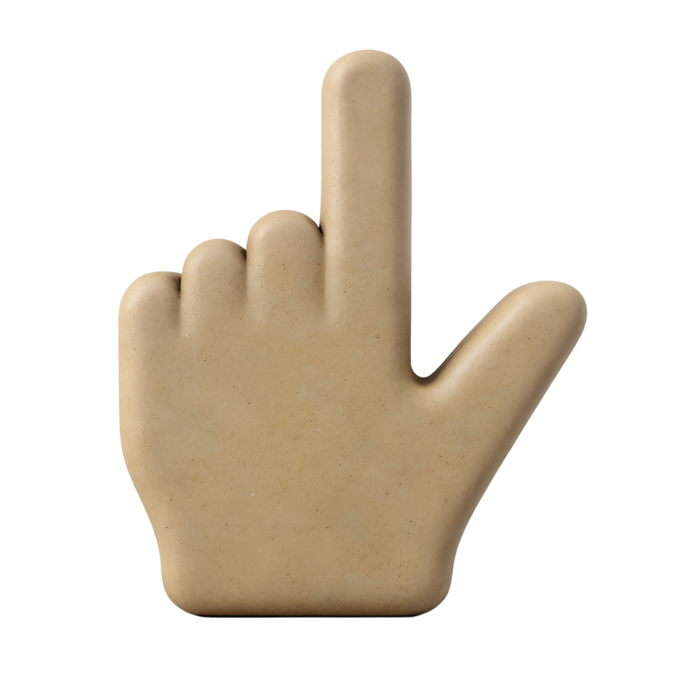 A rendered image of a pointing hand png