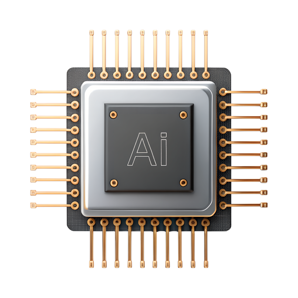 artificial inteligencia pastilla 3d representación alto resolución tecnología innovación computadora chip ai procesador circuito tablero png