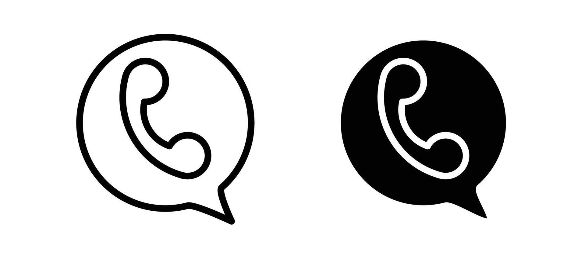 Call icon in black color for website or app. vector