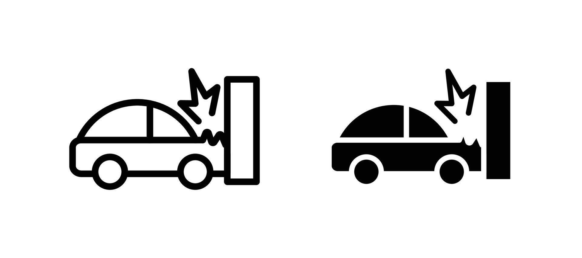 Accident icon in black color for website or app. vector