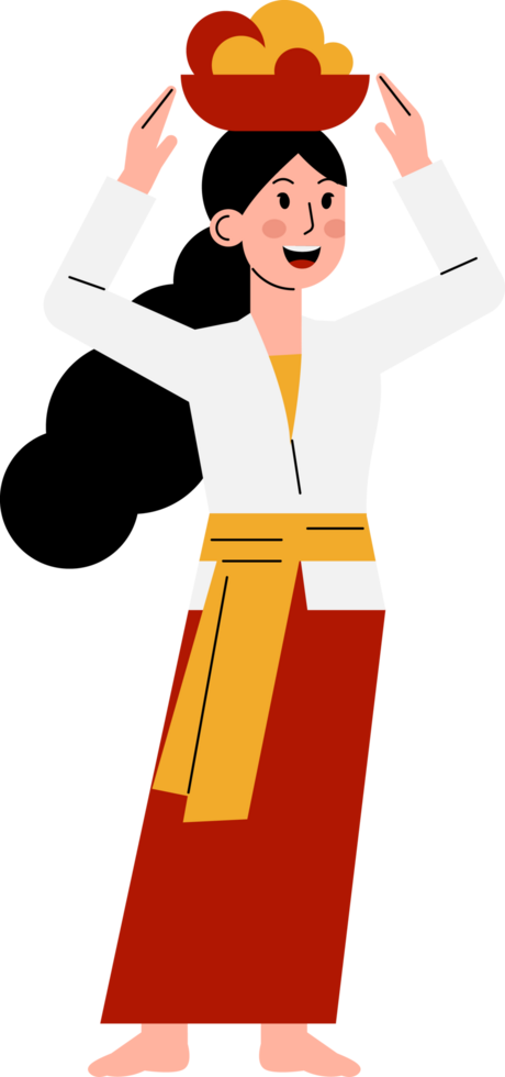 A cartoon woman in a traditional dress png