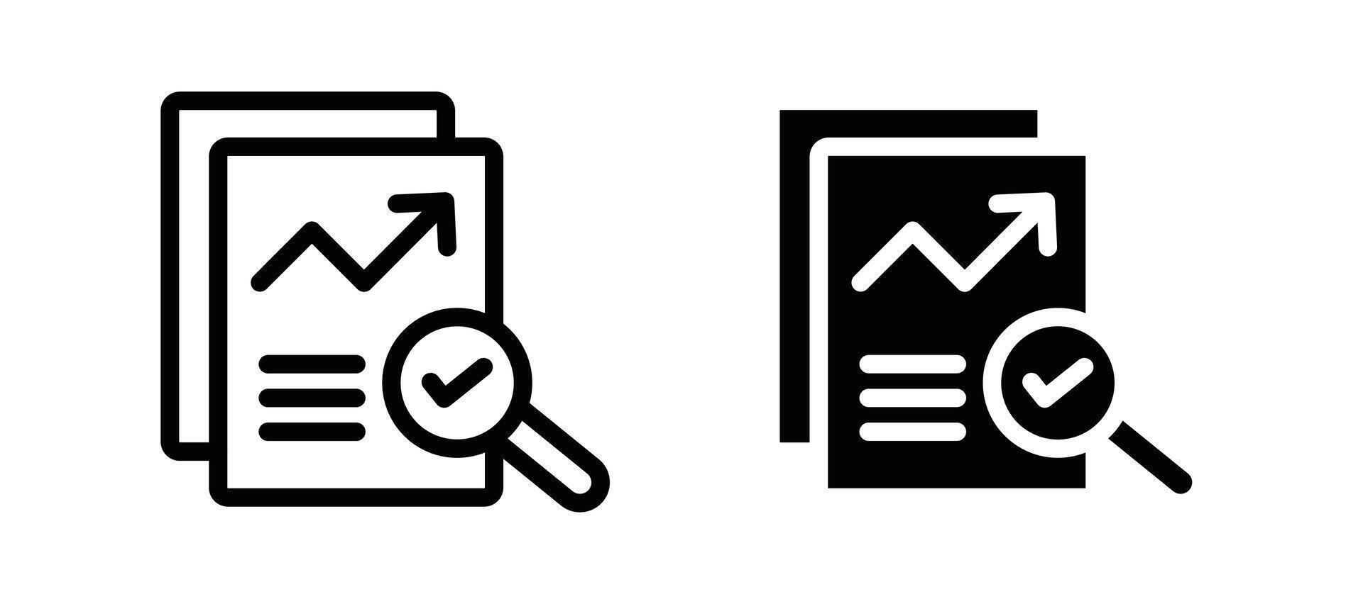 Analytics report icon in black color for website or app. vector