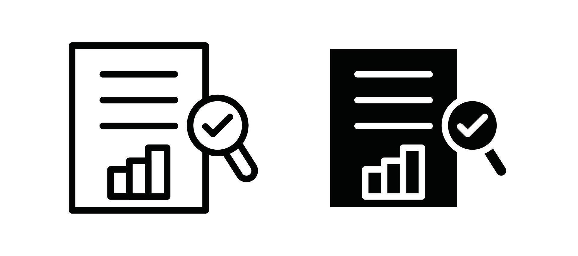 Audit report icon in black color for website or app. vector