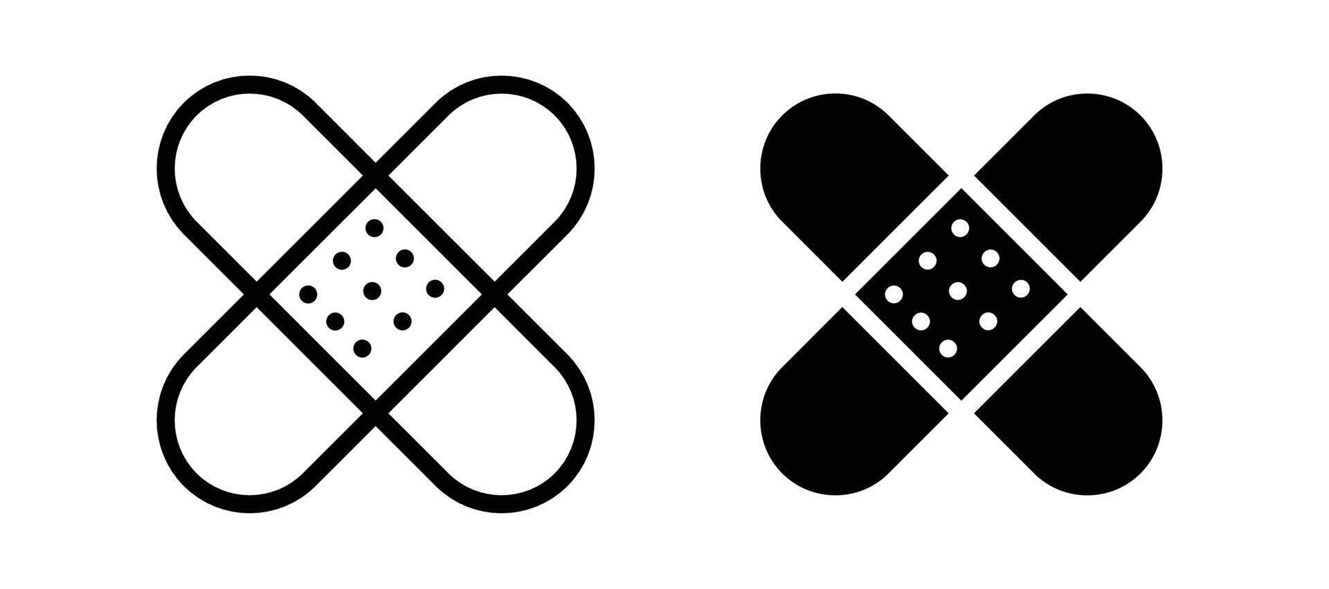 Band aid icon in black color for website or app. vector