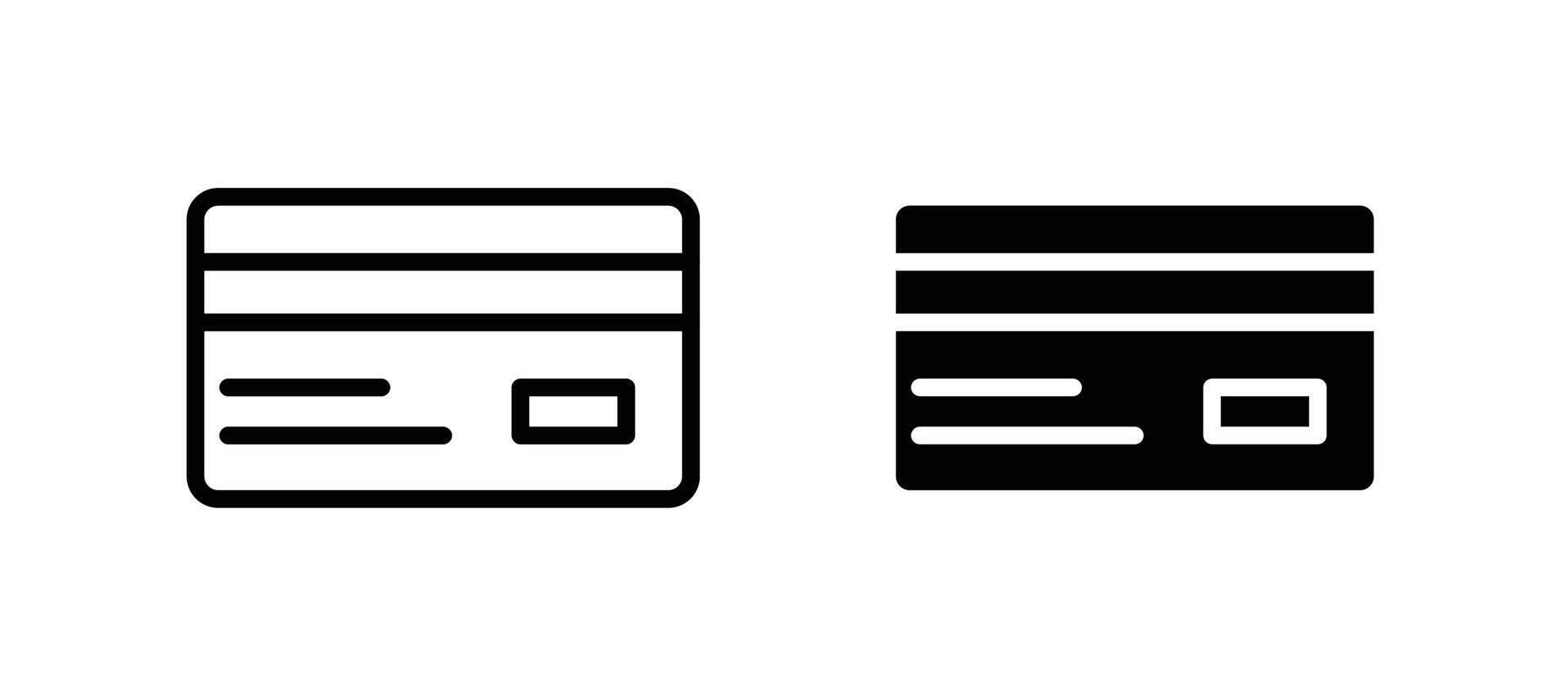 Credit card icon in black color for website or app. vector