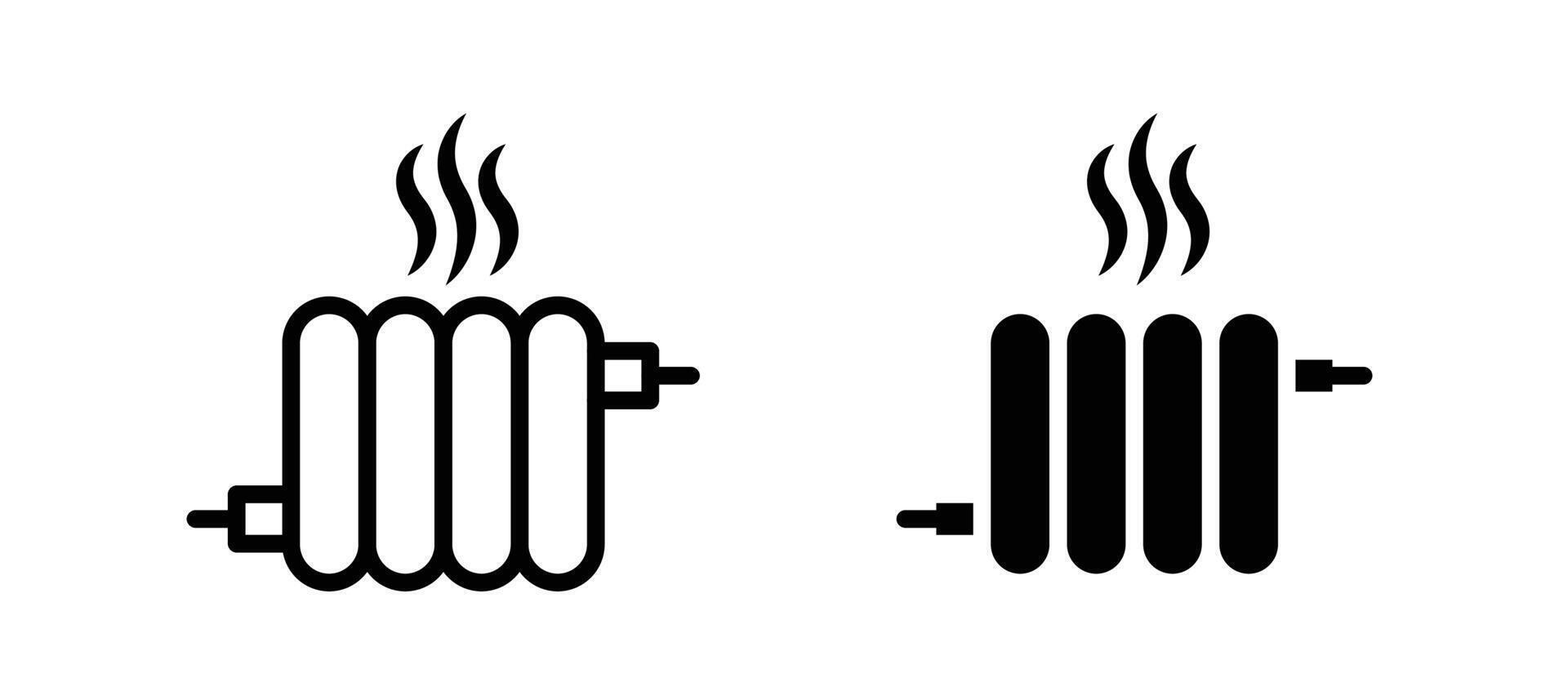 Radiator icon in black color for website or app. vector