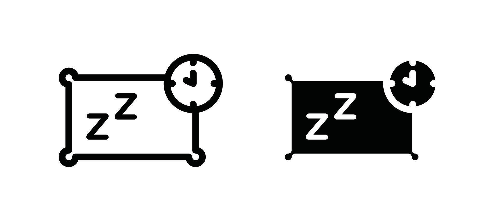Bedtime icon in black color for website or app. vector
