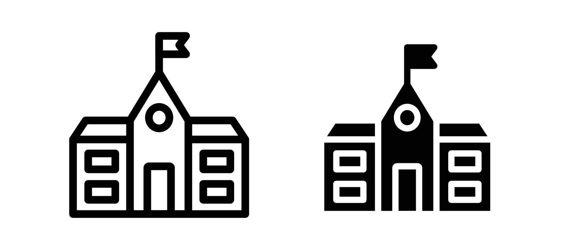 school icon in black color for website or app. vector