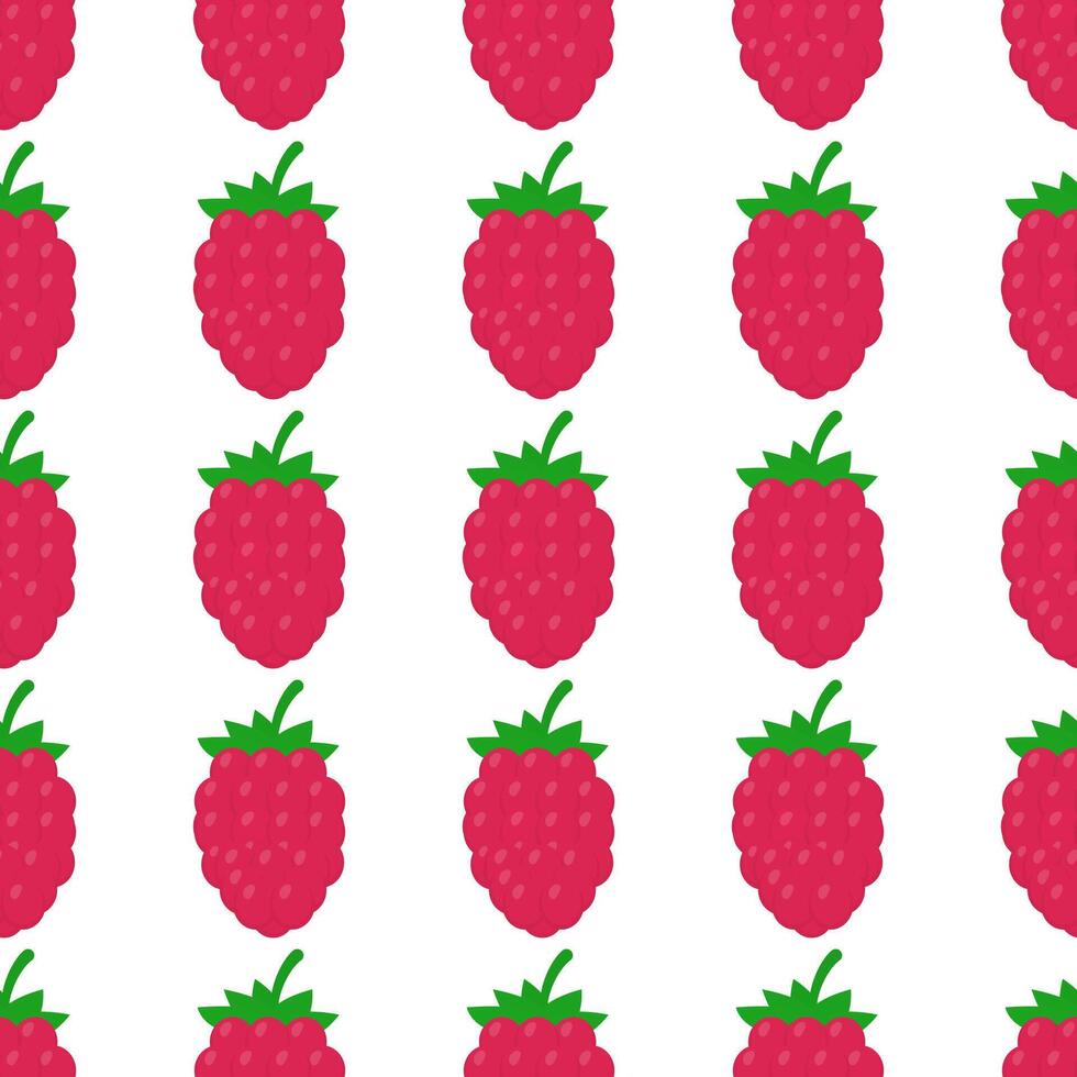 Raspberry seamless pattern. Summer berries background. template for textile, fabric, wallpaper, wrapping paper, etc. vector