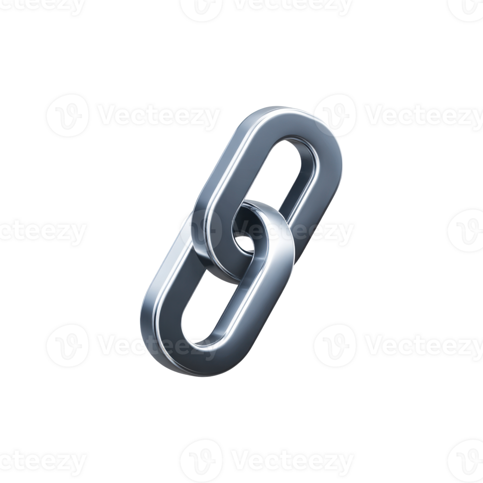 Metallic Chain Link Symbolizing Connection And Strength. Represents Networking And Security Concepts Isolated On Transparent Background png