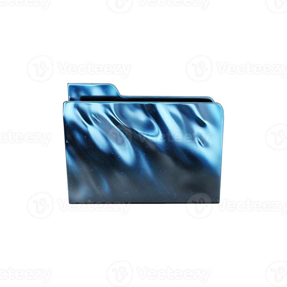 Blue Abstract Textured Folder Icon. Digital File Management And Organization Concept Isolated On Transparent Background png