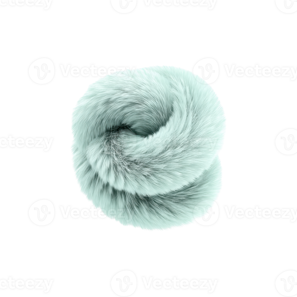 Abstract Fluffy Torus Shape In Soft Blue. Modern 3D Design And Texture Concept Isolated On Transparent Background png