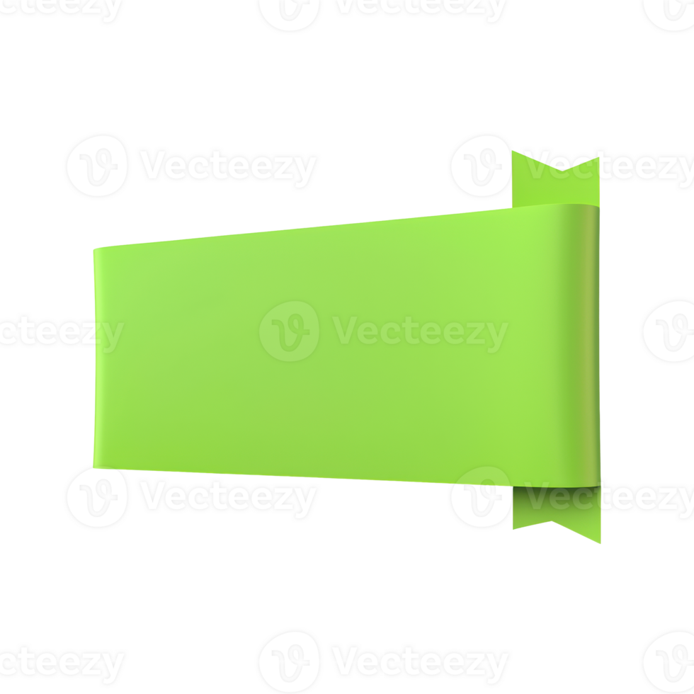 Green Ribbon Banner. Decorative Element For Design And Branding Isolated On Transparent Background png