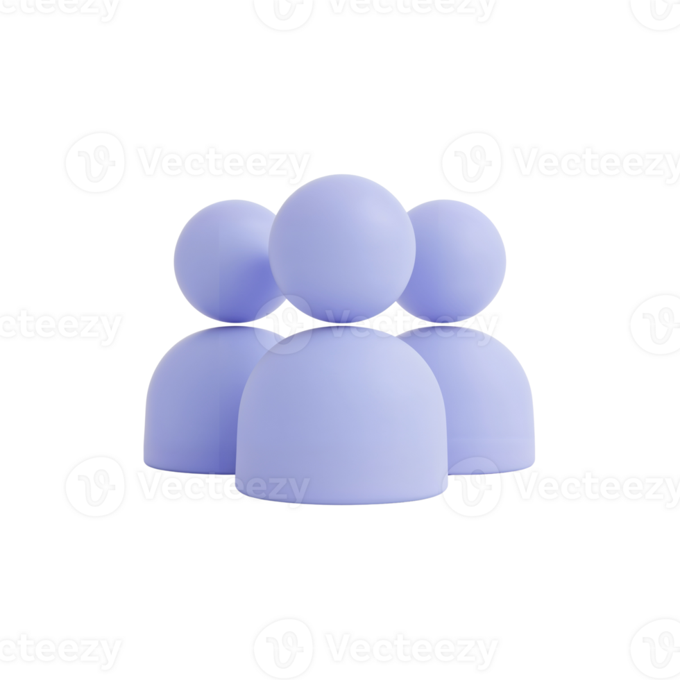 Stylized group representation symbolizing teamwork and collaboration with a minimalist approach on png