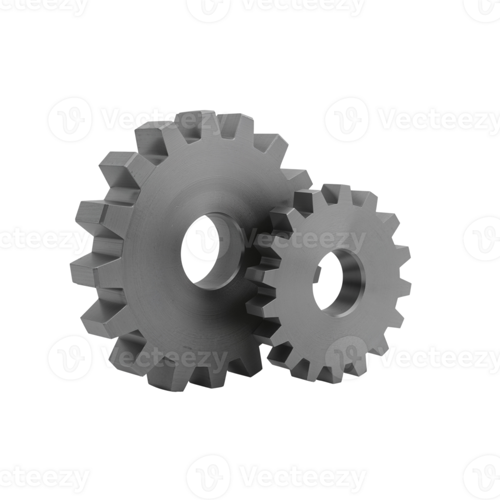 Interlocking Precision Two metallic gears symbolizing mechanics and engineering marvel png