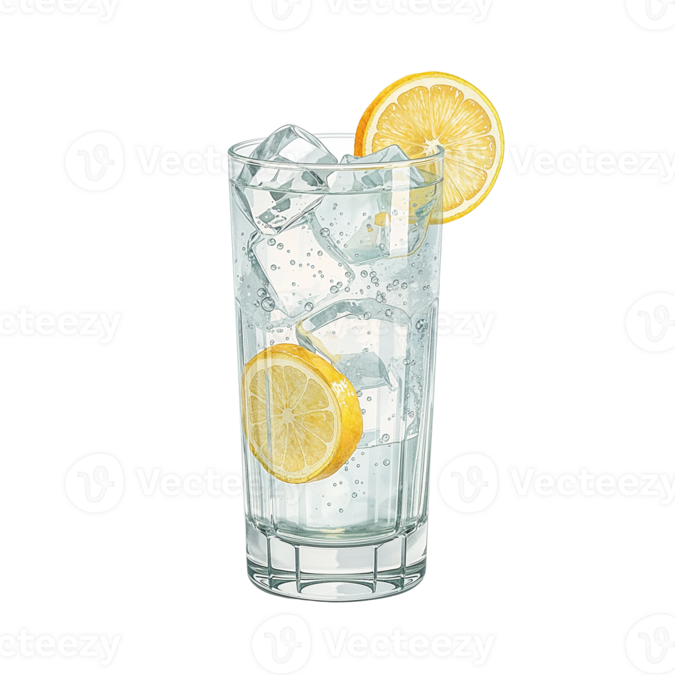 Invigorating refreshment, isolated against transparent, with citrus accent, a cool and breezy png