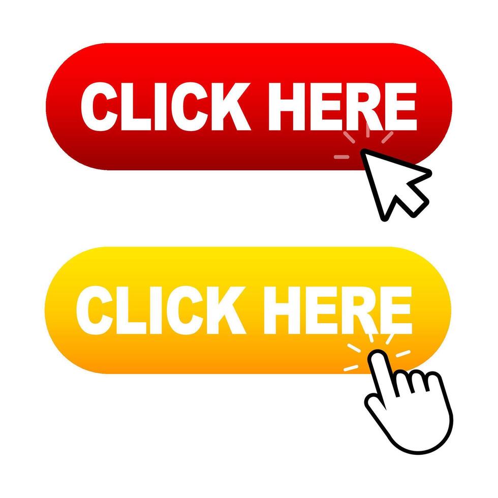 Click here buttons call to action icons. illustration vector
