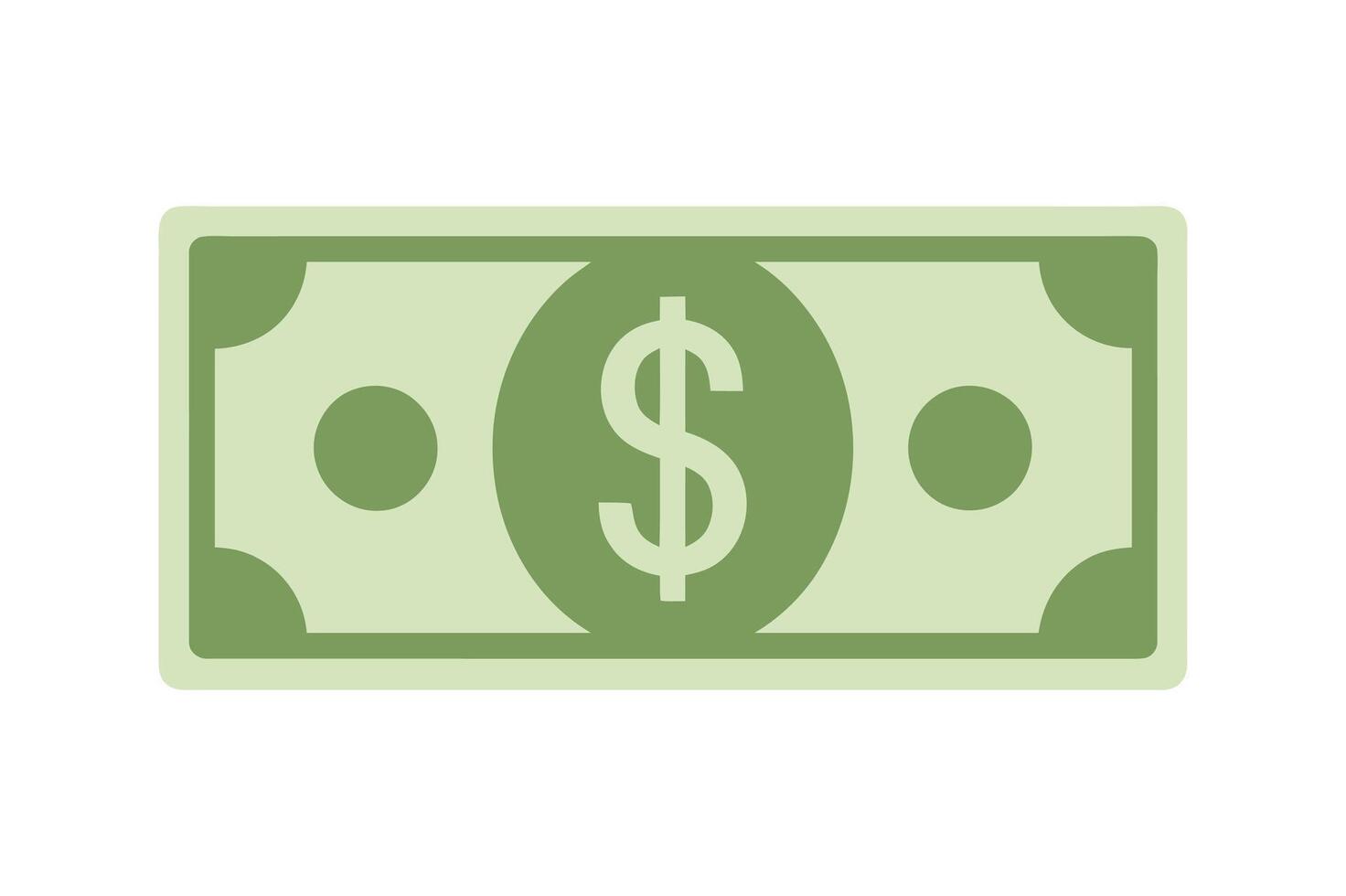 illustration of a green dollar bill representing finance economy savings and currency in a simple design for financial themes vector