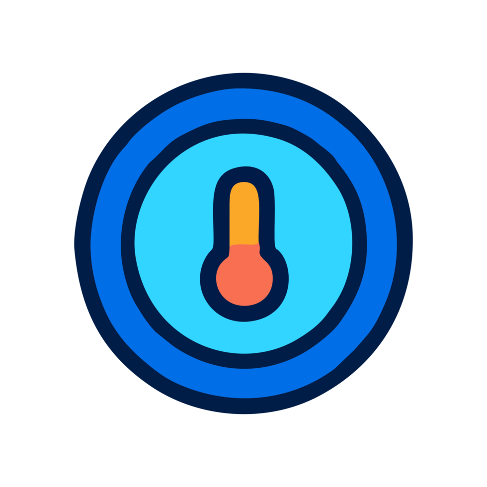 Modern Colorful Thermometer Icon Temperature Control App Design Element png