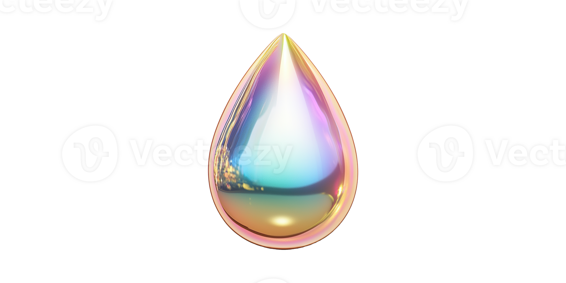Iridescent Teardrop Shape. Symbolizes Elegance And Modern Design Isolated On Transparent Background png