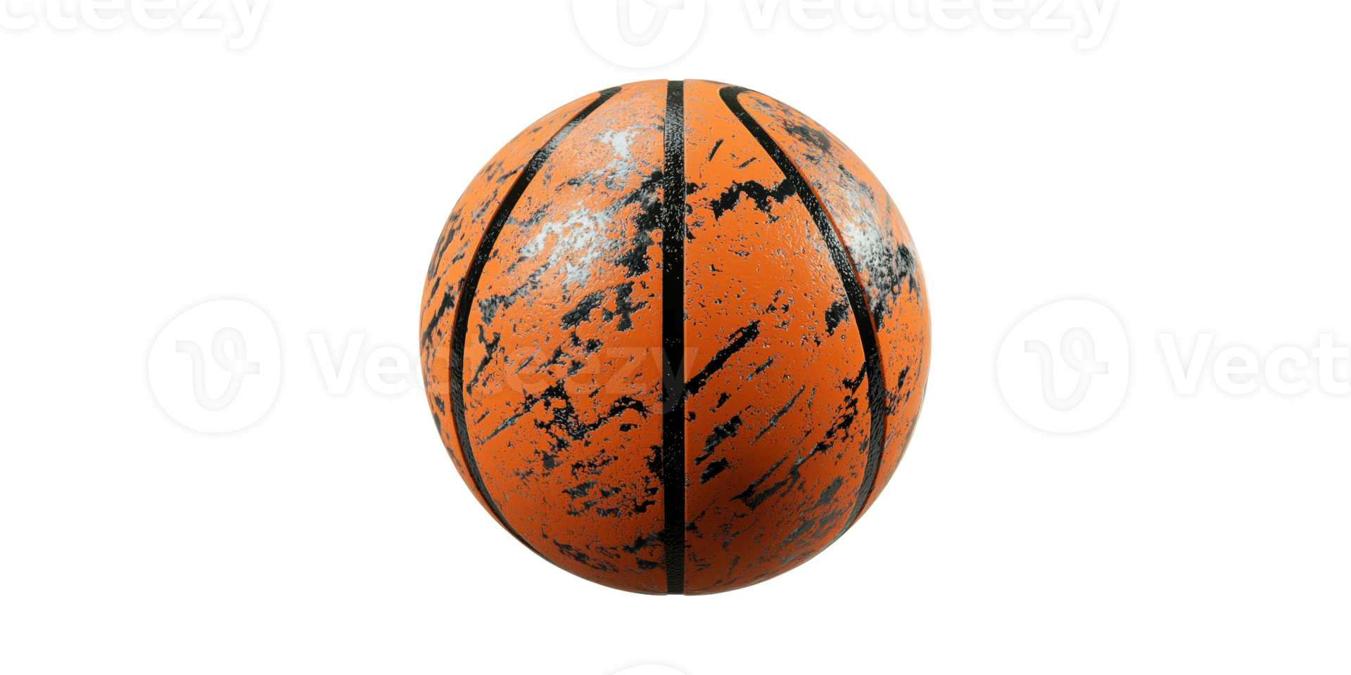Worn Basketball With Scuffed Surface. Symbol Of Sports And Endurance Isolated On Transparent Background png
