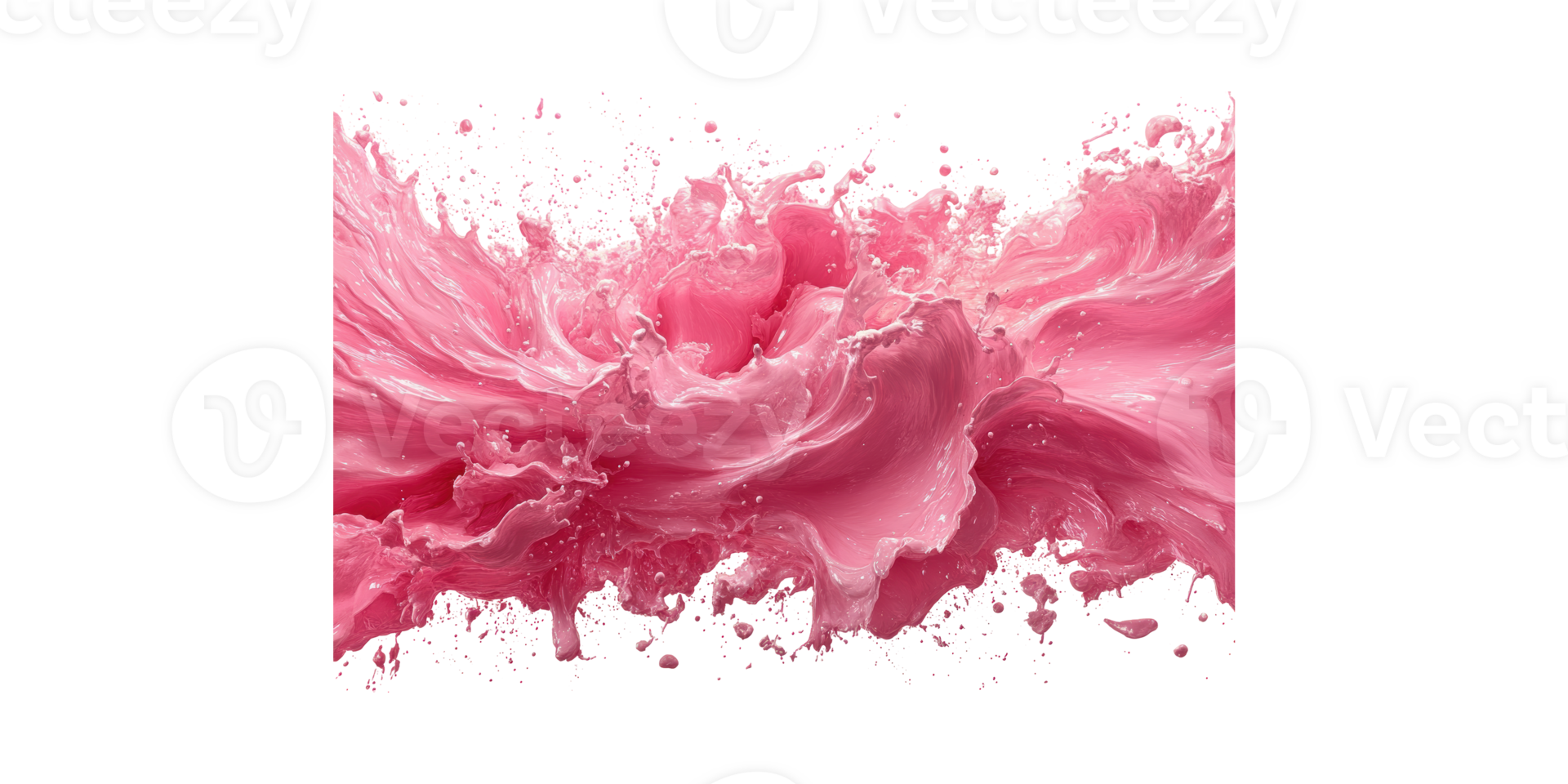 Dynamic Pink Liquid Splash. Abstract Art And Creative Design Concept Isolated On Transparent Background png